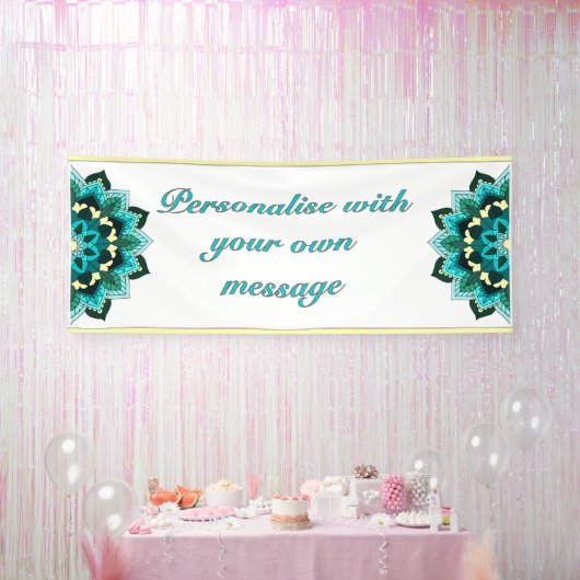 Mandala in aqua banner (Party)