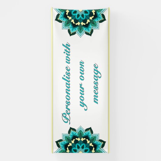 Mandala in aqua banner (Vertikal)