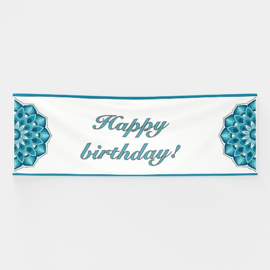 Mandala in aqua banner (Horizontal)