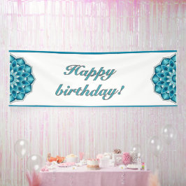 Mandala in aqua banner