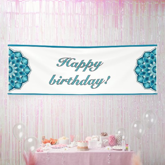 Mandala in aqua banner (Party)
