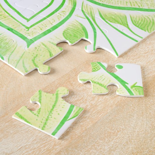 Mandala in Aqua Blue & Lime Green Puzzle (Seite)