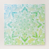 Mandala in Aqua Blue & Lime Green Puzzle (Vertikal)