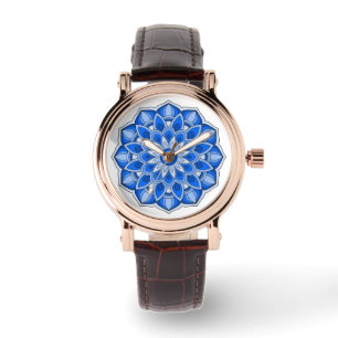 Mandala in blau armbanduhr