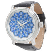 Mandala in blau armbanduhr (Schrägansicht)