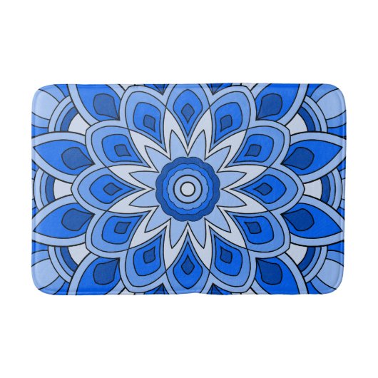 Mandala in blau badematte (Vorderseite)