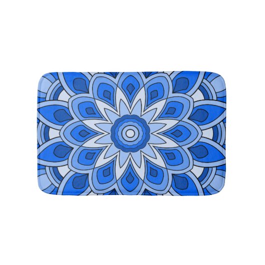 Mandala in blau badematte (Vorderseite)
