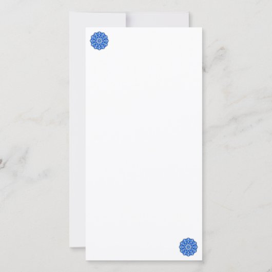 Mandala in blau dankeskarte (Rückseite)