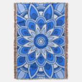 Mandala in blau decke (Vorderseite Vertikal)