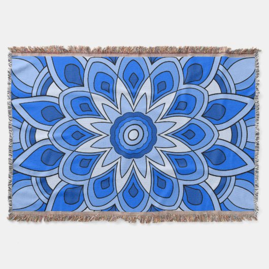 Mandala in blau decke (Vorderseite)