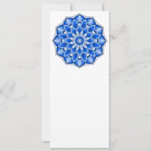 Mandala in blau einladung (Vorderseite)