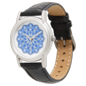 Mandala in blau eWatch Armbanduhr (Schrägansicht)