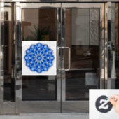 Mandala in blau fensteraufkleber (Büro Tür)