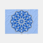 Mandala in blau Fleece Blanket (Vorderseite (Horizontal))