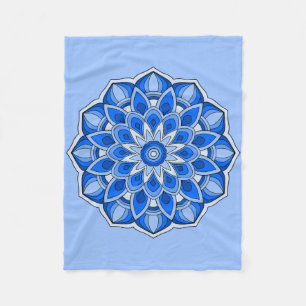 Mandala in blau Fleece Blanket