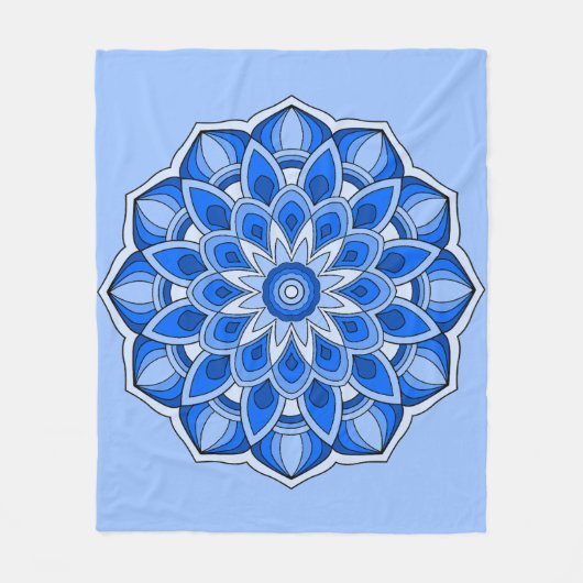 Mandala in blau fleecedecke (Vorderseite)