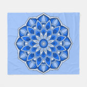 Mandala in blau fleecedecke (Vorderseite (Horizontal))