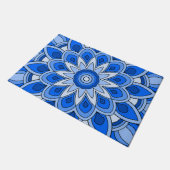 Mandala in blau fußmatte (Schrägansicht)