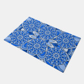 Mandala in blau fußmatte (Schrägansicht)