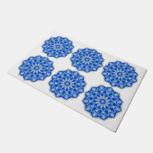Mandala in blau fußmatte (Schrägansicht)