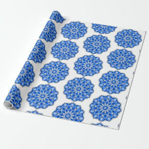 Mandala in blau geschenkpapier