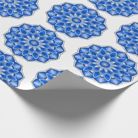 Mandala in blau geschenkpapier (Ecke)