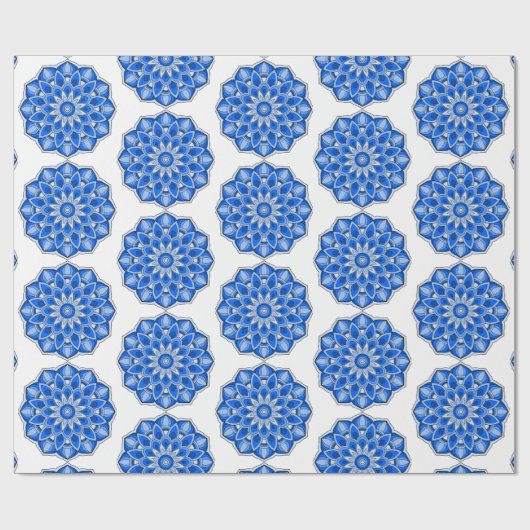 Mandala in blau geschenkpapier (Flach)