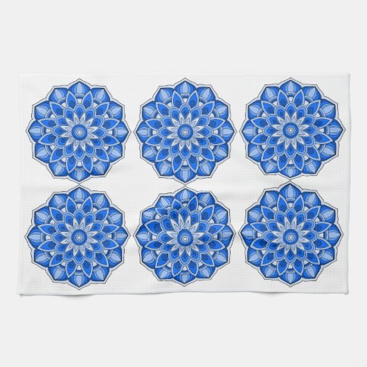 Mandala in blau geschirrtuch (Horizontal)