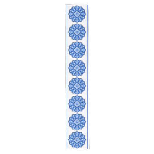 Mandala in blau großer tischläufer (Vorderseite)