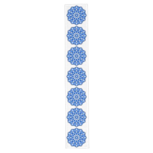 Mandala in blau großer tischläufer (Vorderseite)