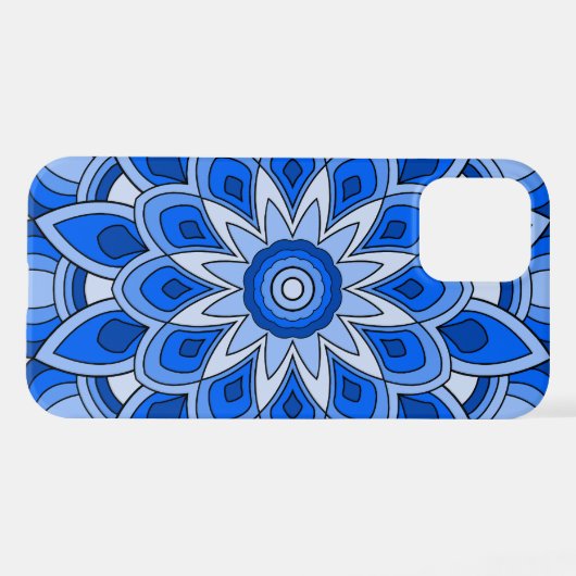 Mandala in blau iPhone hülle (Rückseite (Horizontal))