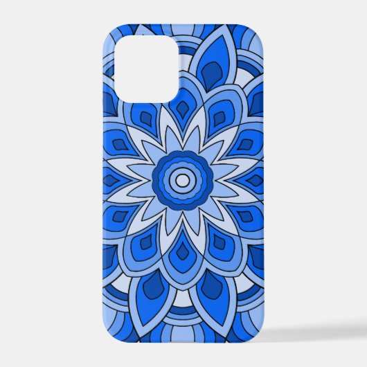 Mandala in blau iPhone hülle (Rückseite)