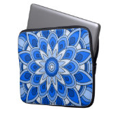 Mandala in blau laptopschutzhülle (Vorderseite Links)
