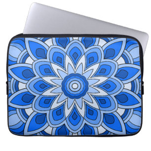Mandala in blau laptopschutzhülle