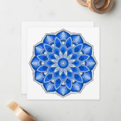 Mandala in blau mitteilungskarte (Vorderseite/Rückseite Beispiel)