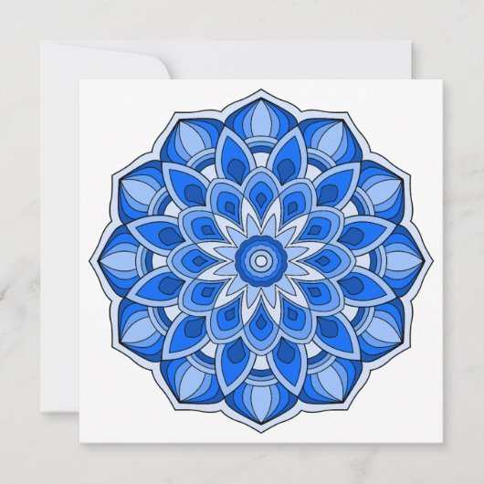 Mandala in blau mitteilungskarte (Vorderseite)