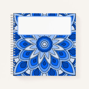 Mandala in blau notizblock