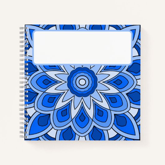 Mandala in blau notizblock (Vorderseite)
