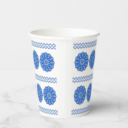 Mandala in blau pappbecher (Rechts)