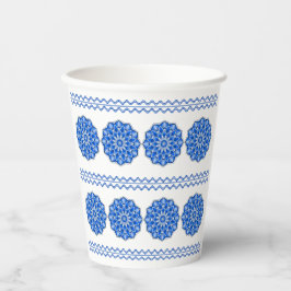 Mandala in blau pappbecher