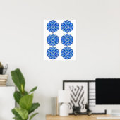 Mandala in blau poster (Heimbüro)