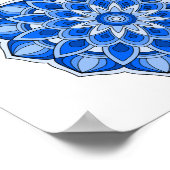 Mandala in blau poster (Ecke)