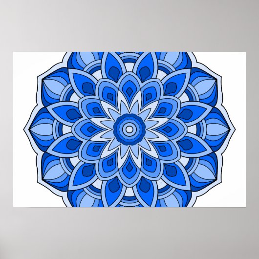 Mandala in blau poster (Vorne)