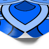Mandala in blau poster (Ecke)