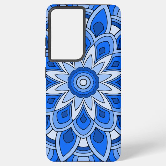 Mandala in blau samsung galaxy hülle (Rückseite)