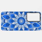 Mandala in blau samsung galaxy hülle (Rückseite (Horizontal))