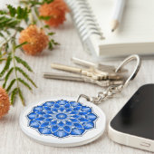 Mandala in blau schlüsselanhänger (Vorderseite rechts)