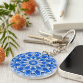 Mandala in blau schlüsselanhänger (Vorderseite rechts)