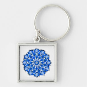 Mandala in blau schlüsselanhänger