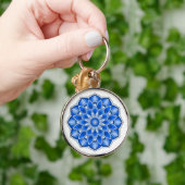 Mandala in blau schlüsselanhänger (Hand)